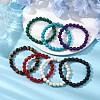 12Pcs 12 Styles 8mm Mixed Gemstone Round Beaded Stretch Bracelets Sets BJEW-JB10929-2