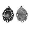 Tibetan Style Alloy Oval Cabochon Connector Settings TIBE-5198-AS-LF-1