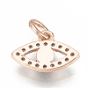 Brass Micro Pave Cubic Zirconia Charms ZIRC-Q015-061RG-2