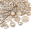 Elecrelive 100Pcs 10 Styles Undyed Natural Wooden Big Pendants WOOD-EL0001-03-12