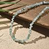 Natural Green Aventurine Chip Beaded Necklaces for Men Women NJEW-G159-01G-1