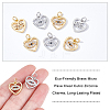  8Pcs 2 Colors Eco-Friendly Brass Micro Pave Clear Cubic Zirconia Charms ZIRC-NB0001-88-3