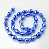 Electroplate Glass Beads Strands EGLA-D015-15x10mm-12-1