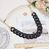 1Pc Black Frosted Opaque Acrylic Cuban Link Chain Bag Handles FIND-CN0002-55-3