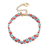 Rhombus Woven Glass Beaded Bracelets for Women BJEW-MZ00110-01-1