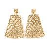 Brass Micro Pave Clear Cubic Zirconia Pendants KK-B184-01G-04-1