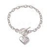 Alloy Heart Charm Bracelet with Cable Chains BJEW-JB10130-01-1