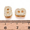 Brass Micro Pave Clear Cubic Zirconia Beads KK-T071-17G-B-3
