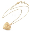 304 Stainless Steel Heart Locket Pendant Cable Chain Necklaces for Women NJEW-M050-04F-G-4