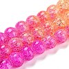 Spray Painted Crackle Glass Beads Strands DGLA-C002-8mm-09-3