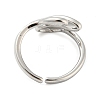 Tulip Flower Brass Open Cuff Ring RJEW-q782-02P-3