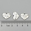 Wedding Theme Antique Silver Tone Tibetan Style Alloy Heart with Mother of the Groom Rhinestone Charms LS-TIBEP-N005-17A-3
