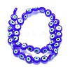 Handmade Evil Eye Lampwork Flat Round Bead Strands LAMP-L058-12mm-12-2