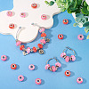 70Pcs 7 Colors Transparent Resin Rondelle European Beads RESI-TA0004-82-8