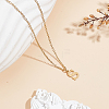 304 Stainless Steel Letter Pendant Necklaces NJEW-LP0001-53S-G-3