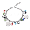 Tarnish Resistant 304 Stainless Steel Charm Bracelets BJEW-D421-46P-1