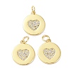 Brass Cubic Zirconia Pendants ZIRC-C022-41G-2