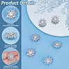 6PCS Brass Micro Pave Clear Cubic Zirconia Buttons KK-FG0001-26B-4