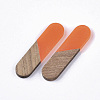 Transparent Resin & Walnut Wood Cabochons LS-RESI-Q210-014A-B03-2