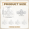 16Pcs 304 Stainless Steel Pendants STAS-LP0003-73-2