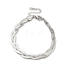 304 Stainless Steel Interlocking Herringbone Chain Bracelet for Men Women BJEW-H554-01P-1