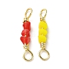 3 Faceted Glass Beads Connector Charms KK-D044-05G-2