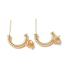 Brass Clear Cubic Zirconia Stud Earring Findings KK-B063-18G-1
