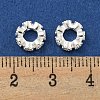 Brass Cubic Zirconia Spacer Beads KKB-L215-029C-S-2