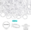 200Pcs Transparent Acrylic Open Cuff Ring Components TACR-SC0001-22-2