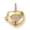 Brass Micor Pave Clear Cubic Zirconia Diffuser Locket Pendants ZIRC-E165-13G-1