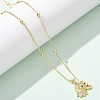 Brass Micro Pave Clear Cubic Zirconia Pendant Necklaces for Women NJEW-M084-02G-04-5