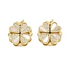 Brass Micro Pave Clear Cubic Zirconia and Natural Shell Connector Charms SH-CBA3723-01G-1