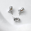 Brass Pave Clear Cubic Zirconia Bird Peg Bails Pin Charms BAPE-PW0002-16B-1