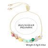 Bohemian Style Colorful Natural Gemstone Round Beaded Adjustable Braided Bracelets HK2313-3