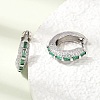 Brass Micro Pave Cubic Zirconia Hoop Earrings KK-CBA8324-22P-03-2