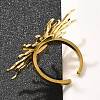 304 Stainless Steel Open Cuff Ring for Women RJEW-B109-01G-04-3