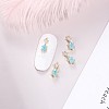 Chinese lute Shape Brass Micro Pave Clear Cubic Zirconia Nail Gems Set MRMJ-T015-40-M-4