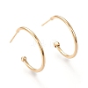 Brass Half Hoop Earrings X-EJEW-F255-02G-1