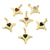Real 18K Gold Plated Rack Plating Brass Micro Pave Cubic Zirconia Pendants KK-F854-14G-1