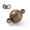 Round Brass Magnetic Clasps with Loops MC019-AB-2