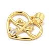 Rack Plating Brass Micro Pave Clear Cubic Zirconia Pendants KK-B091-49G-04-2