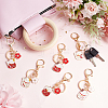 Olycraft 6Pcs 6 Style Chinese Style Alloy Enamel Keychains KEYC-OC0001-35-4