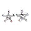 Brass Micro Pave Colorful Cubic Zirconia Pendants KK-E068-VF271-3