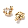 Brass Micro Pave Clear Cubic Zirconia Charms KK-A259-31G-2
