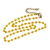 304 Stainless Steel with Glass Faceted Rondelle Bead Handmade Link Chain Birth Stone Necklaces for Women NJEW-G195-01G-01-4