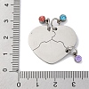 Best Friends Forever 201 Stainless Steel Rhinestone Connector Charms STAS-Q342-08B-P-3