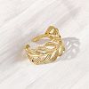 304 Stainless Steel Open Cuff Ring for Women RJEW-Z083-02G-04-3