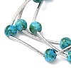 Round Synthetic Turquoise Beads Multi-strand Bracelets for Women BJEW-JB12335-02-4