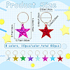 CRASPIRE 80Pcs 8 Colors Plastic Sequins Star Hair Braid Pendant KY-CP0001-02-2