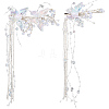 2Pcs Acrylic with Alloy Crystal Rhinestone Clear AB Butterfly Tassel Alligator Hair Clips Set AJEW-WH20080-59A-7